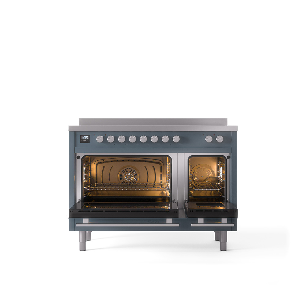 ILVE_UPI486QMPBG_Professional_Plus_II_48"_Dual_Fuel_Range_oven_door_opened