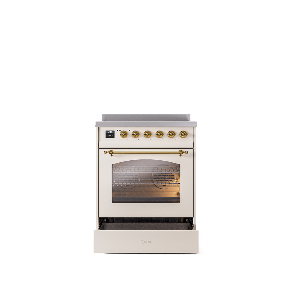 ILVE_UPI304NMPAWG_Nostalgie_II_30"_Dual_Fuel_Range_drawer_opened