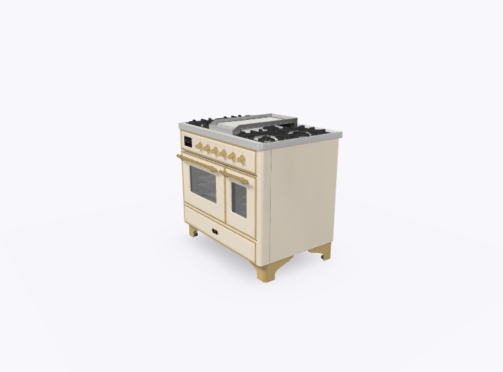 ILVE_UMD10FDNS3AWG_Majestic_II_40"_Dual_Fuel_Range_Right_Angle