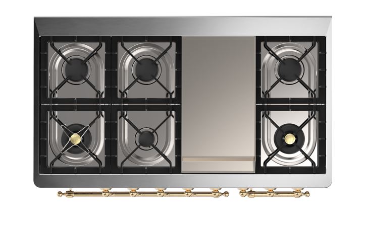 ILVE UM12F Majestic II 48 inch Dual Fuel Range with 8 Burners, Griddle