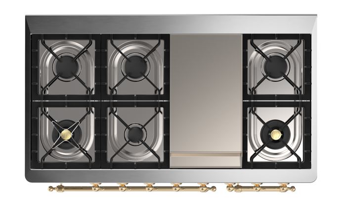 ILVE UM12F Majestic II 48 inch Dual Fuel Range with 8 Burners, Griddle