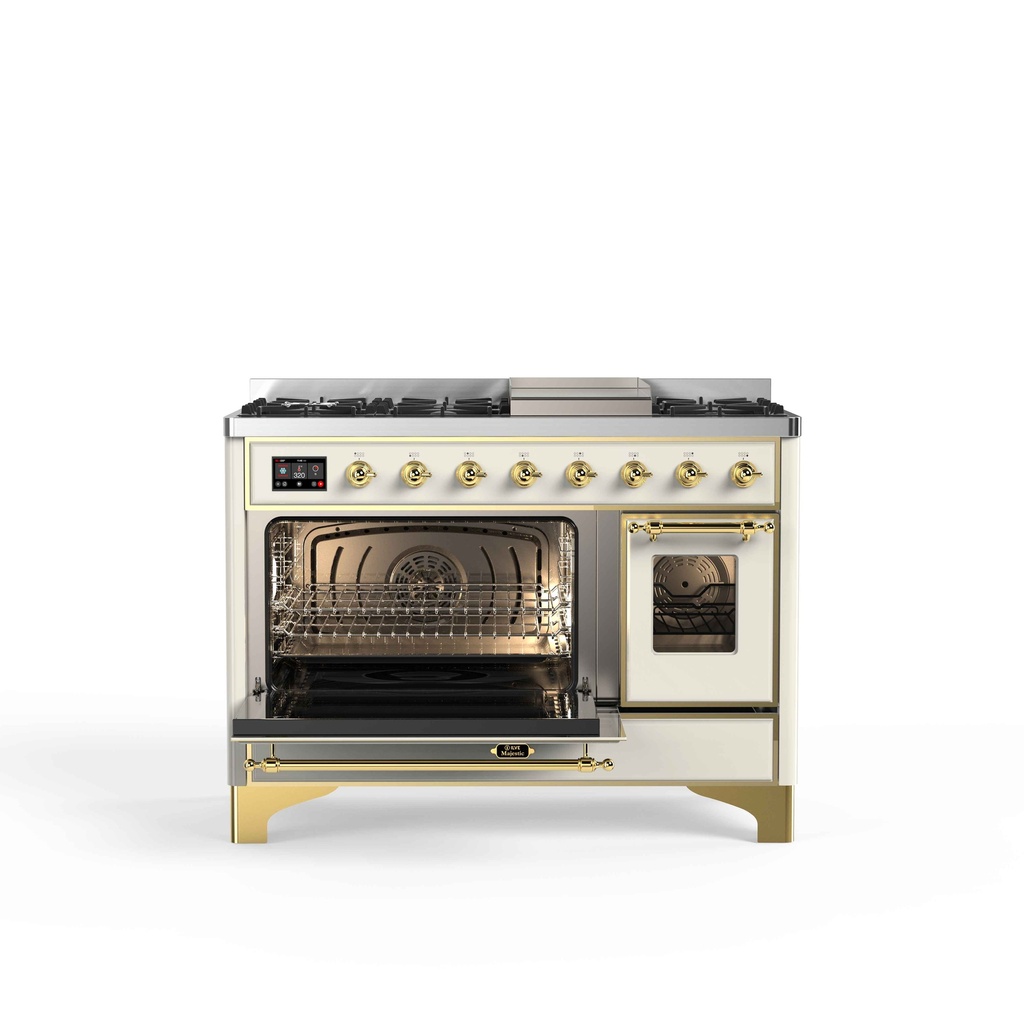 ILVE UM12F Majestic II 48 inch Dual Fuel Range with 8 Burners, Griddle