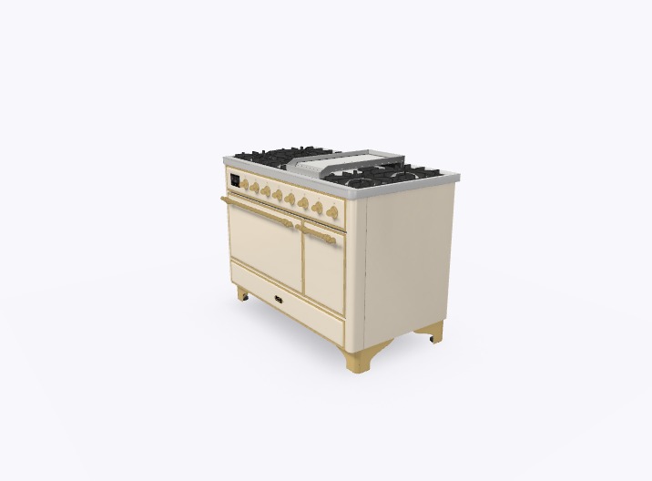 ILVE_UM12FDQNS3AWG_Majestic_II_48"_Dual_Fuel_Range_Right_Angle