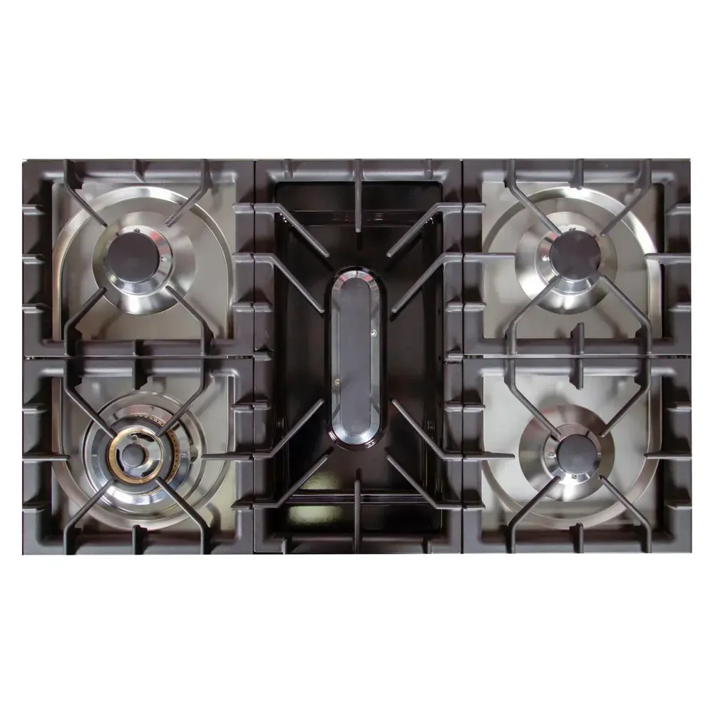 ILVE UPW90FDM Professional Plus I 36 inch Dual Fuel Range with 5 Sealed Burners, Griddle, Rotisserie