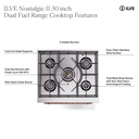 ILVE UN36FNM Nostalgie II Noblesse 36 inch Dual Fuel Range with 6 Burners and Griddle