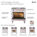ILVE UP36FNM Nostalgie II 36 inch Dual Fuel Range with 6 Burners and Griddle