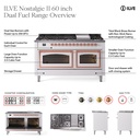 ILVE UN60F Nostalgie II Noblesse 60 inch Dual Fuel Range  