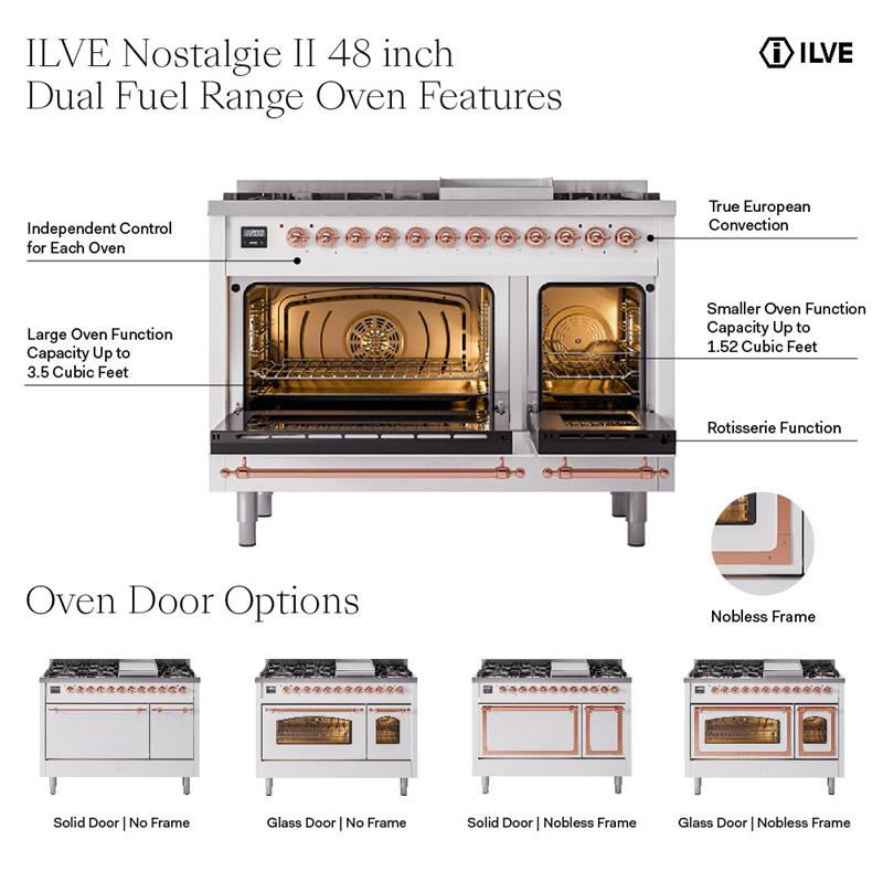 ILVE UN48F Nostalgie II Noblesse 48 inch Dual Fuel Range 