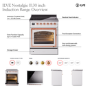 ILVE UPI304NMP Nostalgie II 30 inch Induction Range with 4 Elements