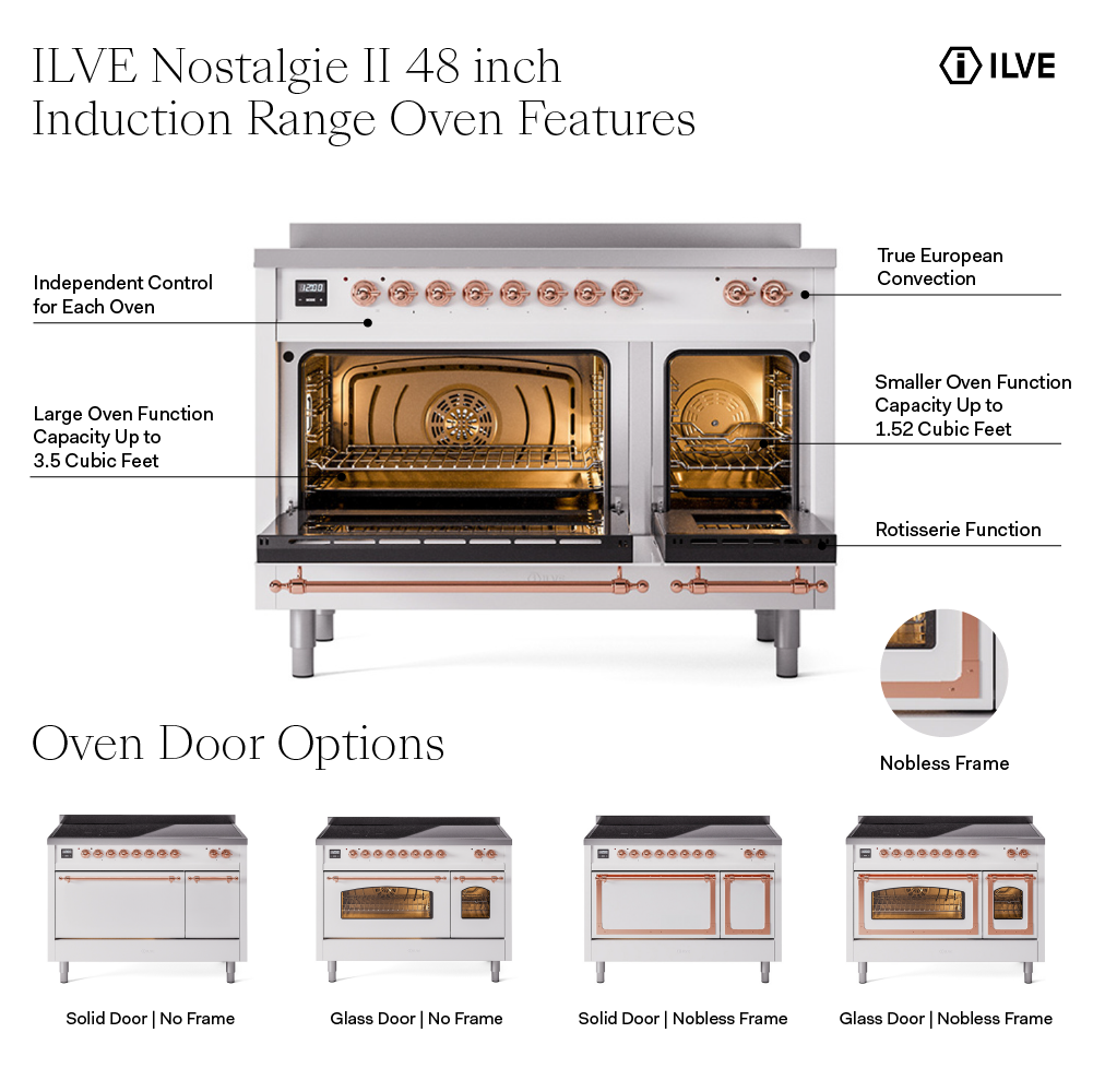 ILVE UPI486NMP Nostalgie II 48 inch Induction Range with 6 Elements 