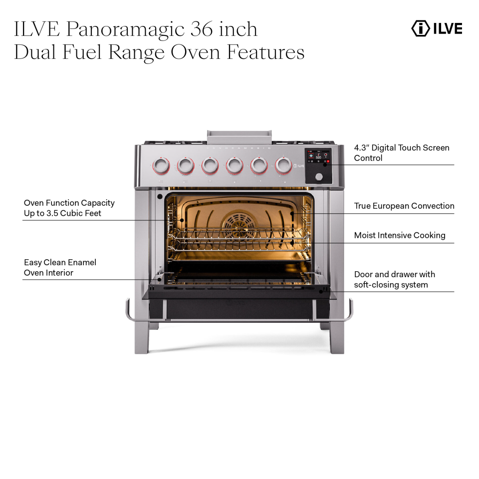 ILVE UPM09FDS3 Panoramagic oven features