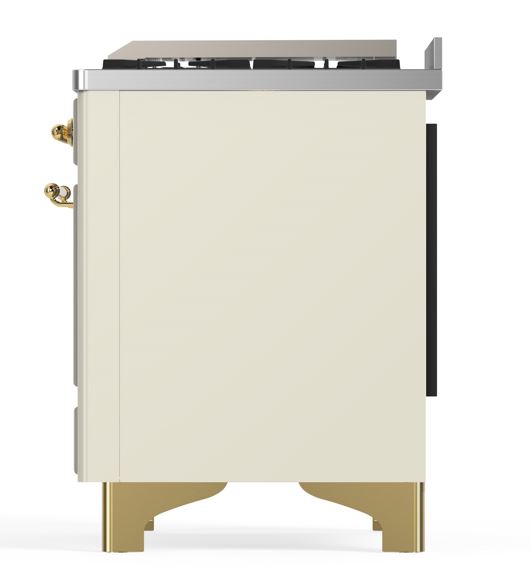 ILVE UM12F Majestic II 48 inch Dual Fuel Range with 8 Black Brass Burners, Griddle