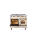ILVE_UND40FNMPAWG_Nostalgie_II_40"_Dual_Fuel_Range_main_oven_door_opened
