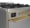 ILVE UM30D Majestic II 30 inch Dual Fuel Range with 5 Black Brass Burners
