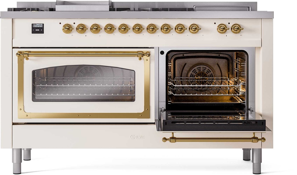 ILVE_UN60FSNMPAWG_Nostalgie_II_60"_Dual_Fuel_Range_side_oven_door_opened