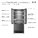 ILVE URFD36SIWPRY 36 inch Built-In French Door Refrigerator with 19.5 cu. ft. Capacity, Internal Water Dispenser, Ice Maker, Energy Star, Sabbath Mode 