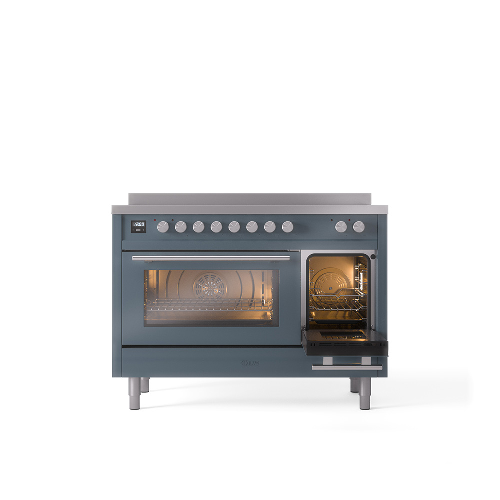 ILVE_UPI486WMPBG_Professional_Plus_II_30"_Dual_Fuel_Range_side_oven_door_opened