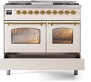 ILVE UPD40FNMPAWG Nostalgie II 40" Dual Fuel Range, drawer opened