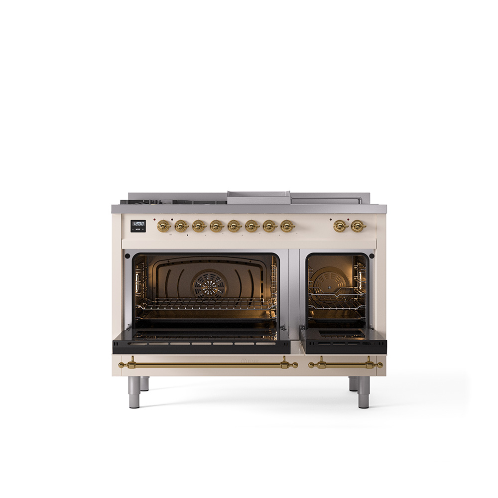 ILVE_UP48FSNMPAWG_Nostalgie_II_48"_Dual_Fuel_Range_oven_door_opened