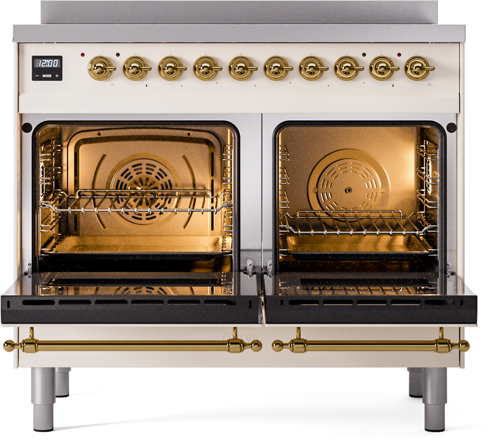 ILVE Nostalgie II 40" UPDI406NMPAWG Induction Range, oven doors opened