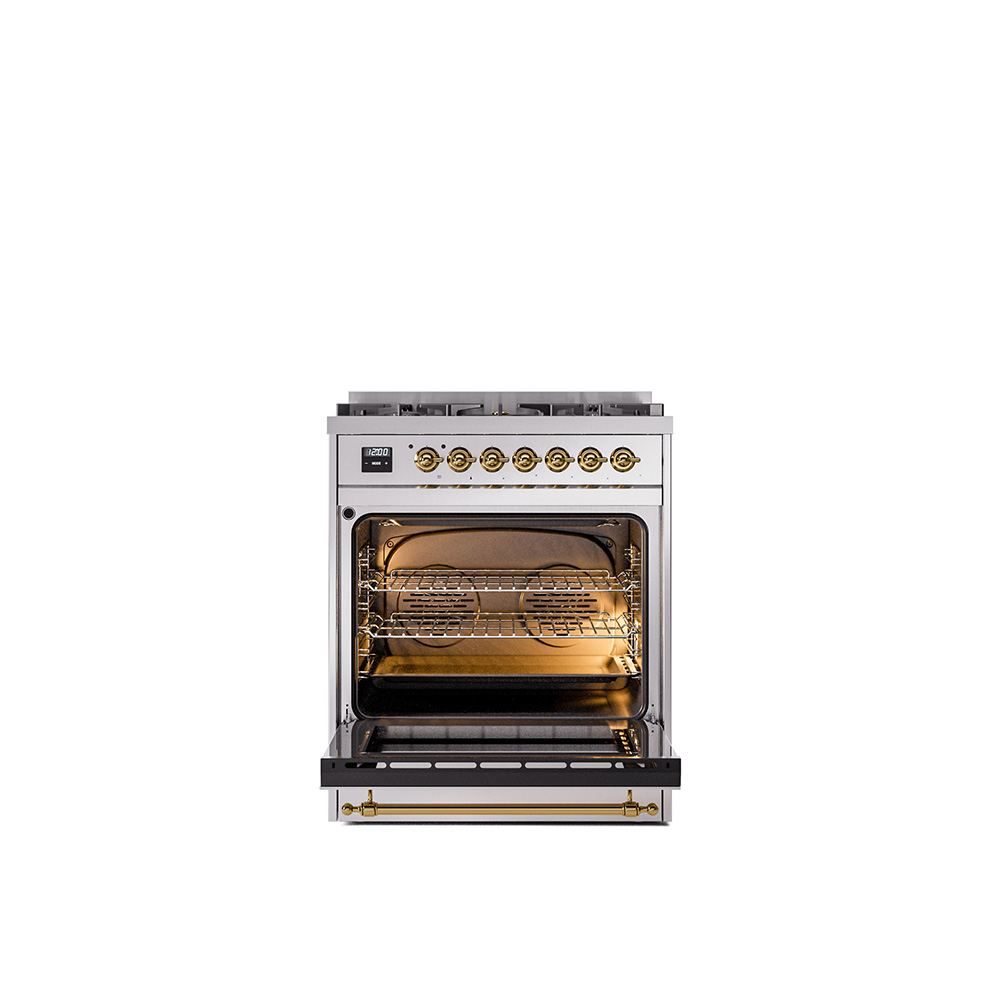 ILVE_UP30QNMPSSG_Nostalgie_II_30"_Dual_Fuel_Range_oven_door_opened