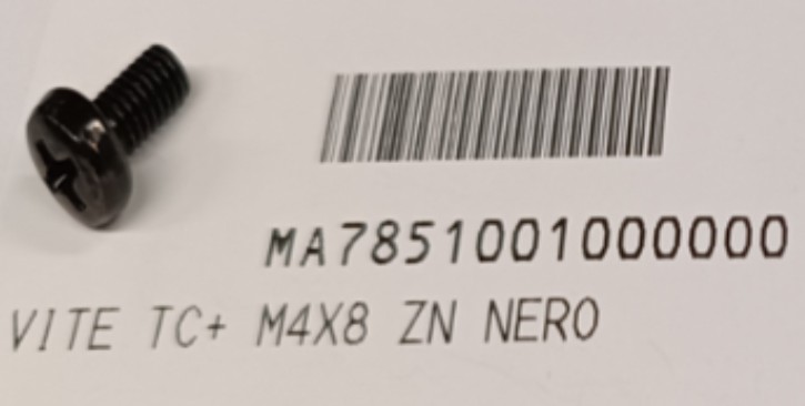 ILVE Parts MA7851001000000 Screw Tc+ M4X8 Zn Black