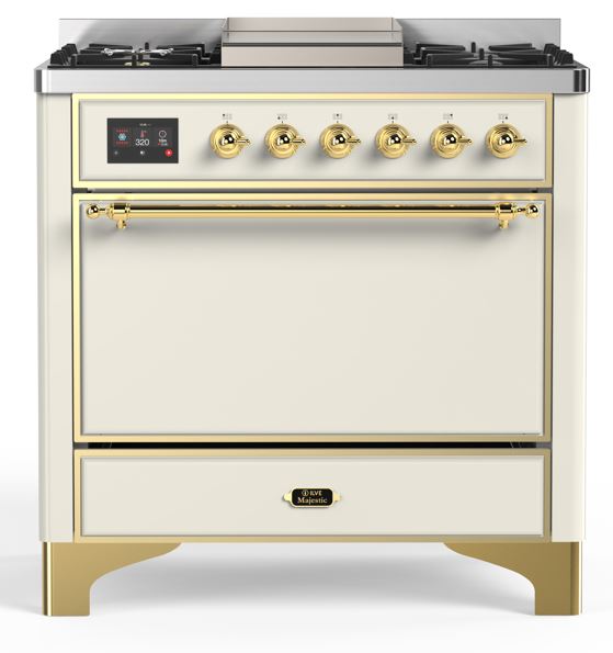 ILVE UM09F Majestic II 36 inch Dual Fuel Range with 6 Burners, Griddle