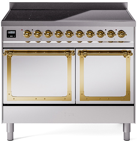 [UNDI406QNMPSSG] ILVE UNDI406NMP Nostalgie II Noblesse 40 inch Induction Range with 6 Elements (Solid Door, Stainless Steel, Brass)