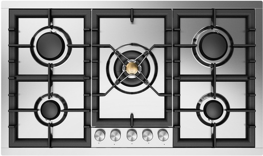 [UHCPT95SS] ILVE UHCPT95 Professional Plus II 36 inch Built-In Gas Cooktop with Total Black Brass Burners, in Stainless Steel  (5 Sealed Burners, Natural Gas)