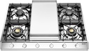 ILVE UHCP965F Professional Plus II 36 inch Built-In Gas Cooktop with Griddle, in Stainless Steel  