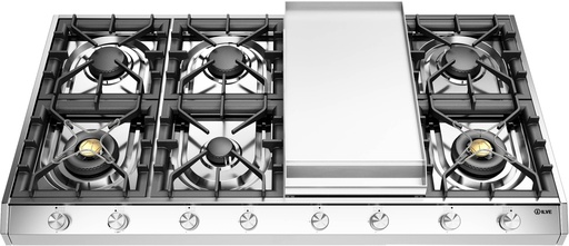 [UHCP1265FSS] ILVE UHCP1265F Professional Plus II 48 inch Gas Cooktop with Griddle, in Stainless Steel  (Natural Gas)