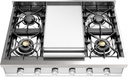 ILVE UHCP36F Professional Plus II 36 inch Built-In Gas Rangetop with Griddle, in Stainless Steel 