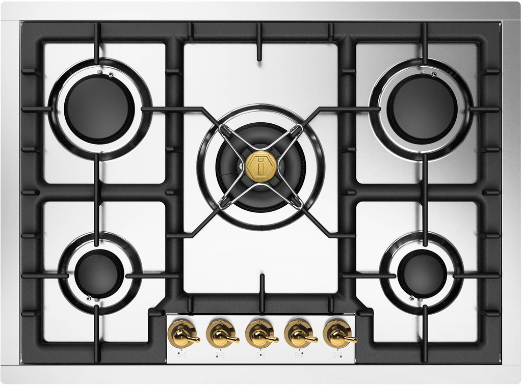 ILVE UHCPT75N Nostalgie II 30 inch Built-In Gas Cooktop with 5 Burners, in Stainless Steel 