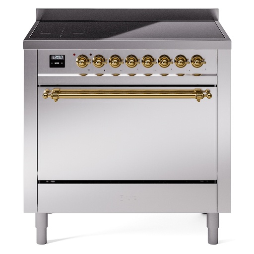 [UPI366QNMPSSG] ILVE UPI366NMP Nostalgie II 36 inch Induction Range with 6 Elements (Solid Door, Stainless Steel, Brass)