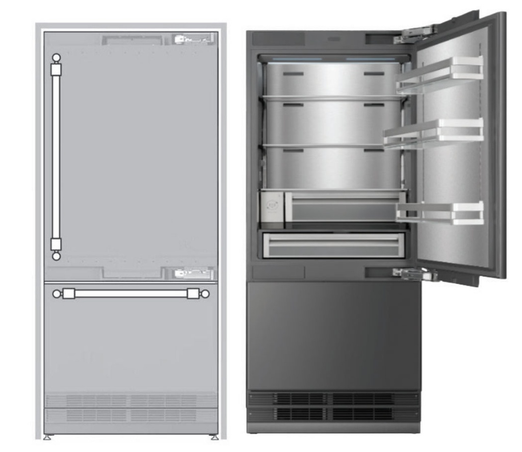 ILVE URBM36SIWPRY 36 inch Built-In Bottom Freezer Refrigerator with 19.8 cu. ft. Capacity, Reversible Door, Energy Star, Sabbath Mode 