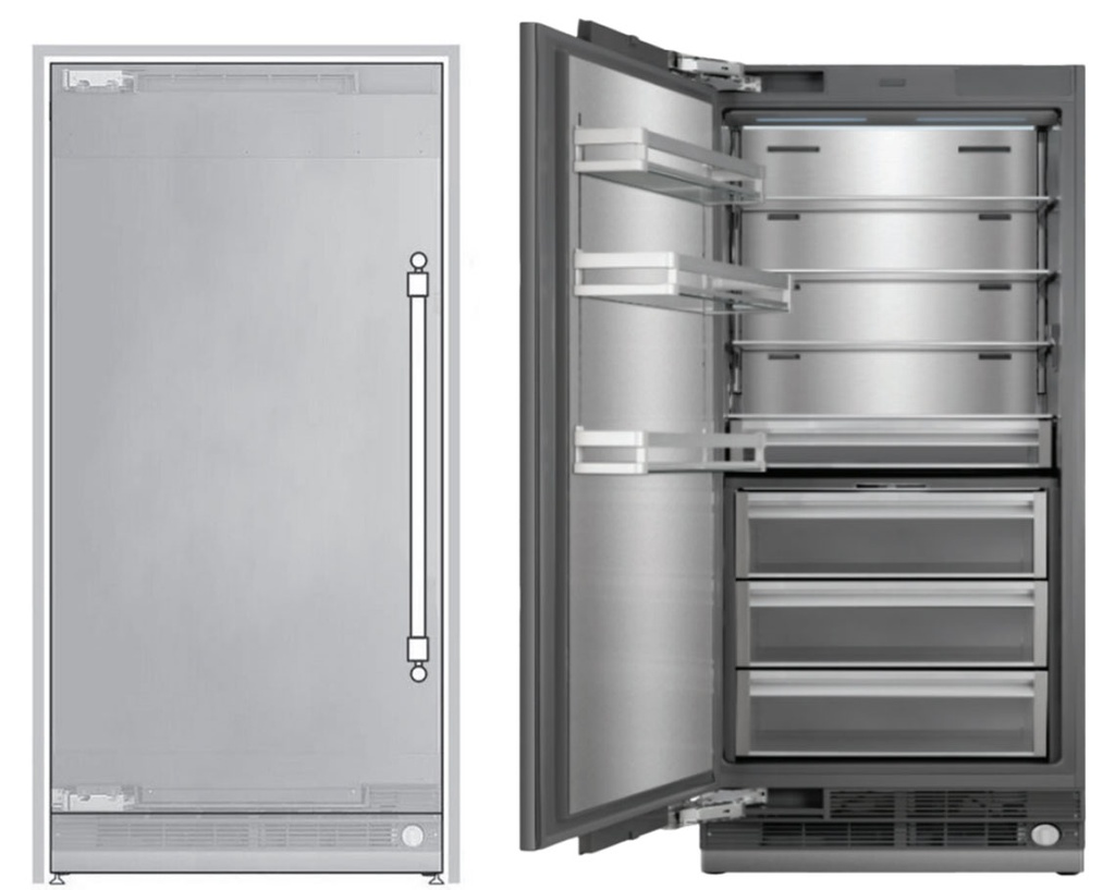 ILVE UFFC36SIN 36 inch Freezer Column with 20.1 cu. ft. Capacity, Automatic Ice Maker, up to 3.9 lb Daily Production, Full Size Ceiling LED Illumination Panel