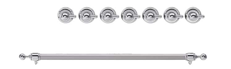 ILVE Chrome Knobs and Handle Bundle for 30 inch Nostalgie Dual Fuel
