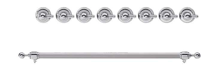 ILVE Chrome Knobs and Handle Bundle for 36 inch Nostalgie Dual Fuel
