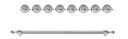 ILVE Chrome Knobs and Handle Bundle for 36 inch Nostalgie Dual Fuel