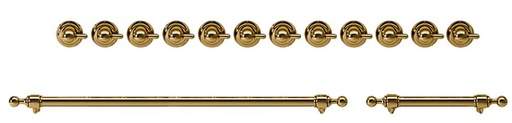 [EN48G82211] ILVE Brass Knobs and Handles Bundle for 48 inch Nostalgie Dual Fuel with Griddle