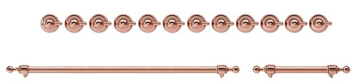[EN48P82211] ILVE Copper Knobs and Handles Bundle for 48 inch Nostalgie Dual Fuel with Griddle