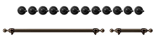 [EN48B82211] ILVE Burnished Knobs and Handles Bundle for 48 inch Nostalgie Dual Fuel with Griddle