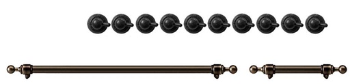 [EN48B62211] ILVE Burnished Knobs and Handles Bundle for 48 inch Nostalgie Dual Fuel with Frenchtop