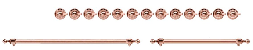 ILVE Copper Knobs and Handles Bundle for 60 inch Nostalgie Dual Fuel with Griddle