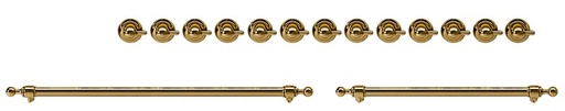 [EN60G92211] ILVE Brass Knobs and Handles Bundle for 60 inch Nostalgie Dual Fuel with Griddle