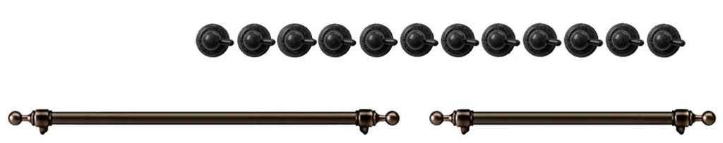 ILVE Burnished Knobs and Handles Bundle for 60 inch Nostalgie Dual Fuel with Griddle/Frenchtop