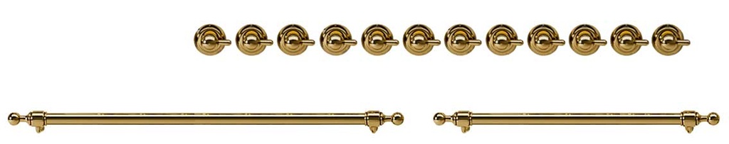 ILVE Brass Knobs and Handles Bundle for 60 inch Nostalgie Dual Fuel with Griddle/Frenchtop
