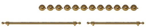 [EN60G82211] ILVE Brass Knobs and Handles Bundle for 60 inch Nostalgie Dual Fuel with Griddle/Frenchtop