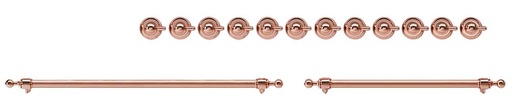 [EN60P82211] ILVE Copper Knobs and Handles Bundle for 60 inch Nostalgie Dual Fuel with Griddle/Frenchtop