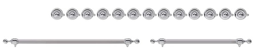 [EN60C92211] ILVE Chrome Knobs and Handles Bundle for 60 inch Nostalgie Dual Fuel with Griddle